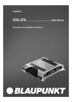 Blaupunkt GTA-275 - Owners Manual